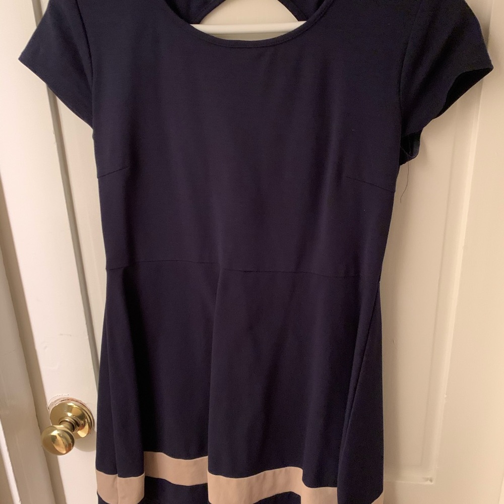 Blue/Tan Formal Dress